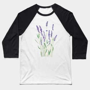 purple lavender flower watercolor painting Baseball T-Shirt